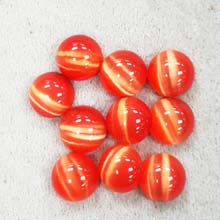 10MM ROUND CABOCHON CATS EYE DARK ORANGE (10 PCS)